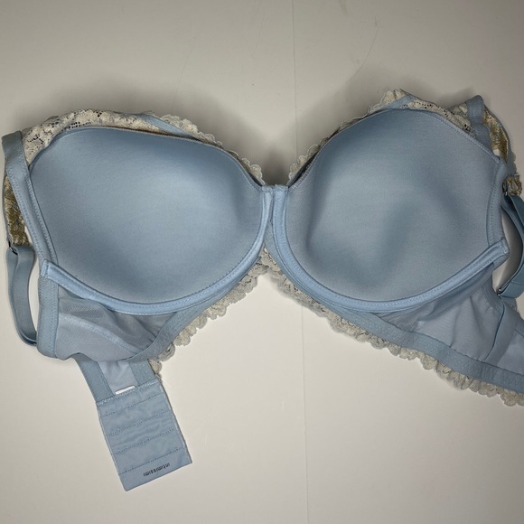 $79 Intimissimi 36DD Pretty Flowers Elena Balconette Bra Embroidery Lace Blue - Picture 2 of 3